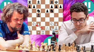 Aggressive Fabiano Caruana vs Magnus Carlsen 14 [upl. by Ainesell]