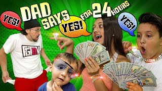 DAD SAYS YES to EVERYTHING KIDS WANT for 24 HOURS If Kids Were in Charge Challenge [upl. by Suqram]