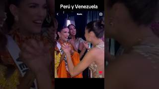 missuniverso Tatiana Calmell e Ileana Márquez Dándose Abrazo missuniverse2024 [upl. by Odrahcir135]