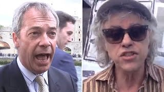 Bob Geldof and Nigel Farage trade insults on the Thames [upl. by Leffen468]