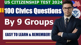 100 Civics Questions 2025 by 9 GROUPS for the US Citizenship Interview 1X Easy to learn [upl. by Stedt956]