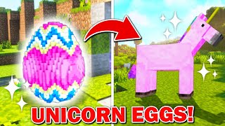 We Found A SUPER RARE UNICORN EGG On Friends Island In Minecraft [upl. by Llirrem]