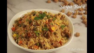 Soya Rice Recipe  Healthy Soya Pulao Recipe  Zeels Kitchen [upl. by Ailido782]