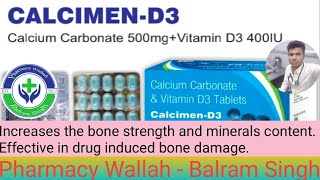 Calcium Carbonate Tablet uses ll Calcimen D3 ll Use Of Tablet in Calcium Carbonate 500mg and [upl. by Seidel]