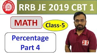 RRB JE 2019 CBT 1 Math Class 5 Percentage Part 4  SpeedUp Education [upl. by Vladamir]