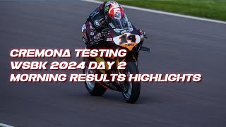 WSBK Cremona 2024 test day 2 results highlights morning session [upl. by Annasor]