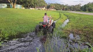 coleman 125cc test ride slow cruise through mud bigger wheels exhaust sprocket upgrades [upl. by Kared]