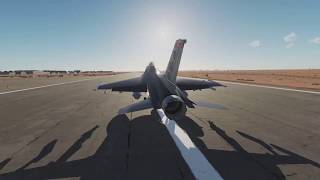 DCS F16  ILS landing at Al Minhad [upl. by Enaek]