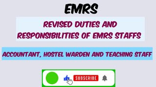 Emrs duties of teaching and non teaching staff  emrs duties  emrs updates  emrs revised duties [upl. by Rosmunda]