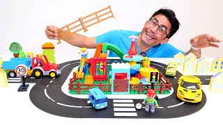 Lego Duplo Oyun blokları ile çocuklar için Nail Baba oyun parkı yapıyor Eğitici video [upl. by Pennebaker]