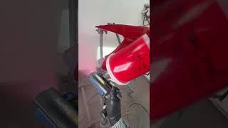 STUNNING RED FENDER PAINT JOB IN AUTO BODY PAINTING BOOTH car paint paintlife autobody painting [upl. by Attelrak408]