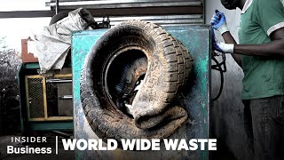 One Nigerian Entrepreneurs Solution For Millions of Old Tires  World Wide Waste  Insider Business [upl. by Gerrald495]