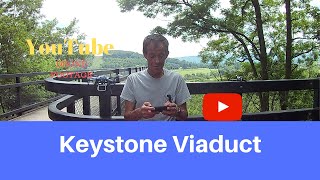 Bike trail keystone viaduct Great Allegheny Passage drone video taped with action camera [upl. by Marve1]