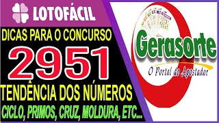 Dicas para Lotofacil 2951 Analise Tendências e Estudos com Ferramentas Avançadas [upl. by Nerin]