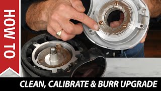 How to Espresso Grinder Clean Calibrate and SSP Burr Upgrade Install [upl. by Hardie]