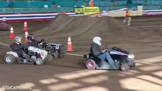 Super Modified Lawnmower Racing  DelMar Fair 2022  So Cal Mower Racing club [upl. by Koziel]