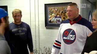 Brock Lesnar backstage at a hockey game [upl. by Romine615]