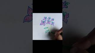 drawing world beautiful flower reuseyoutubeshorts shortsvideo shorts easy flower colourful [upl. by Allerbag]