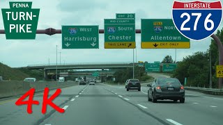 ⁴ᴷ Pennsylvania Turnpike Interstate 276 westbound 4K VIDEO [upl. by Rohn]