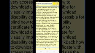 download unique disability ID and disability certificate accessible PDF format using screen reader [upl. by Kella]