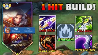 TOP SUPREME LANCELOT PERFECT ONE SHOT BUILD IN RANK  NEW LANCELOT BUILD AND EMBLEM 2024 🔥 [upl. by Sivrat]