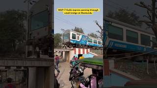 WAP7 Kulik express passing through a small bridge at Mankundu [upl. by Terhune540]