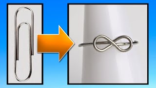 Infinity Symbol Paperclip Ring Tutorial Easy Jewelry Making DIY [upl. by Annoyik558]