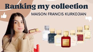 RANKING MY MFK PERFUME COLLECTION  BACCARAT ROUGE 540 GENTLE FLUIDITY GOLD OUD SATIN MOOD [upl. by Ruel]