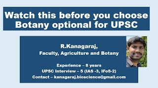 Watch This Before You Choose Botany Optional for UPSC [upl. by Ennayt790]