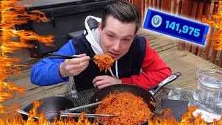 EATING THE SPICIEST RAMEN NOODLES IN THE WORLD WITHOUT DRINKING WATER For 100000 Fortnite VBucks [upl. by Niotna]