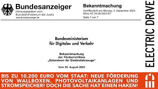 Neue Förderungen für private Wallboxen Photovoltaikanlagen und Stromspeicher bis zu 10200 Euro [upl. by Munro966]