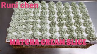 CARA MEMBUAT CREAM SLICE MATCHAcream slice matcha [upl. by Ardnossac]