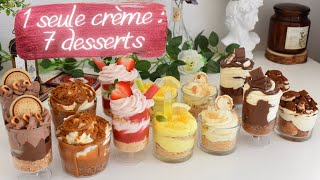 7 Verrines avec 1 SEULE CRÈME SANS MASCARPONE 👌🏻 Recette Facile et Rapide  Tiramisu kinder [upl. by Fiona]