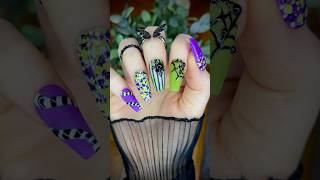 Beetlejuice Mani 💚💜🖤  Color Palette Challenge  Kande Dips Vettsy CN Designer Dips [upl. by Atnahsal655]