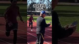 13 year old 100m Sprint Progression 1364 to 1261 [upl. by Elvyn726]