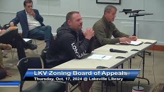 Lakeville Zoning Board of Appeals 101724 [upl. by Eeima]