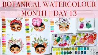 🎉🎉 BOTANICAL Watercolour Month Day 13  Step by Step Tutorial JUL 2024 [upl. by Anaira141]