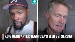 KD calls Team USA the BEST TEAM hes ever been on  Kerr gives credit to Steph Curry 🥇  ESPN [upl. by Weissmann]