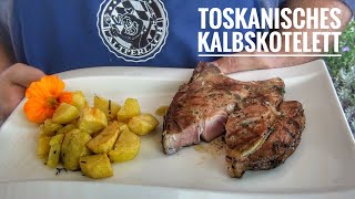 60 Toskanisches Dry Aged Kalbskotelett  ein toller italienischer Genuss vom Holzkohlegrill [upl. by Nivrad]