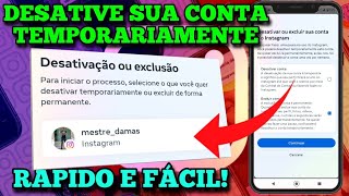 COMO DESATIVAR CONTA DO INSTAGRAM TEMPORARIAMENTE EM 2023 [upl. by Aifos929]