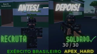 Subindo de patente de Recruta para Soldado no Exército Brasileiro EB do ApexHard  Roblox [upl. by Eustazio]