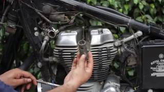 Checking and replacing spark plugs in Bullet 500 UCE [upl. by Airaet]