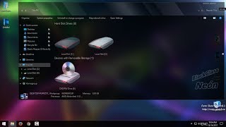 Windows 10 theme black glass Neon [upl. by Arted]