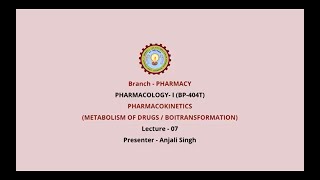 PharmacologyI  Pharmacokinetics Metabolism of DrugsBiotransformation  AKTU Digital Education [upl. by Emmy]