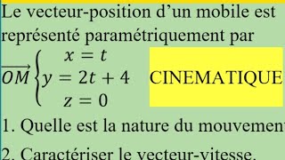Mouvement rectiligne exercice corrigé [upl. by Wivestad]