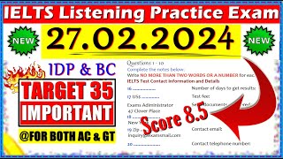 IELTS LISTENING PRACTICE TEST 2024 WITH ANSWERS  27022024 [upl. by Nnylyahs]