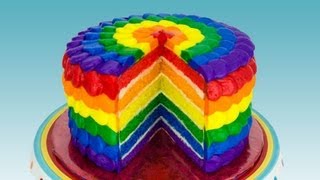 Rainbow Cake How to Make a Rainbow Cake by Cookies Cupcakes and Cardio [upl. by Aufmann]