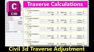 26 How to Do Traverse Analysis in AutoCAD Civil 3d  Traverse Adjustment in Civil 3d [upl. by Enomrej]