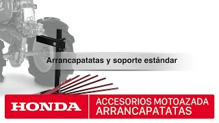 Accesorios para motoazadas Honda  Arrancapatatas y soporte estándar [upl. by Hepsibah]