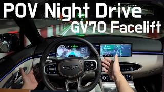 🔇 Midnight Luxury 2025 Genesis GV70 Facelift POV Night Drive  Silent ASMR [upl. by Albers]